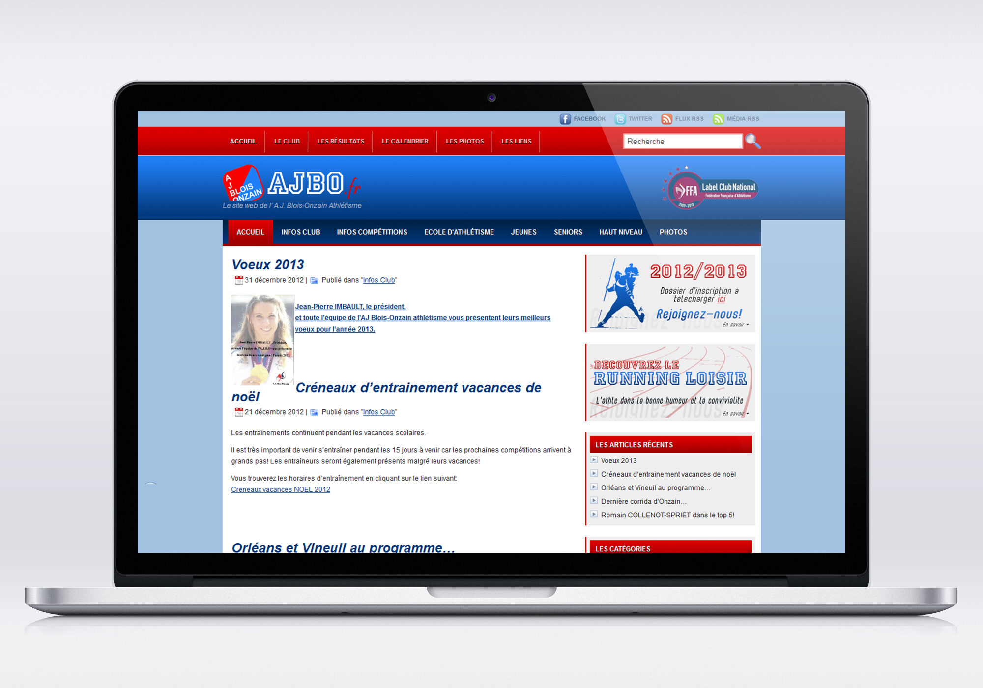 Site AJ Blois Onzain Athlétisme